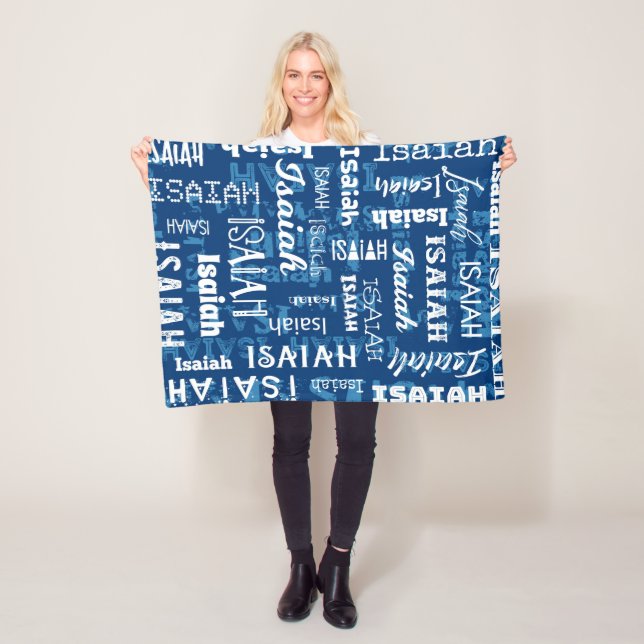Personalized Custom Name for Isaiah Fleece Blanket (In Situ)