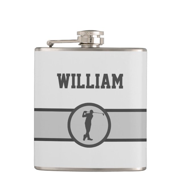 Personalized Custom Name Golfer Gifts  Hip Flask (Front)