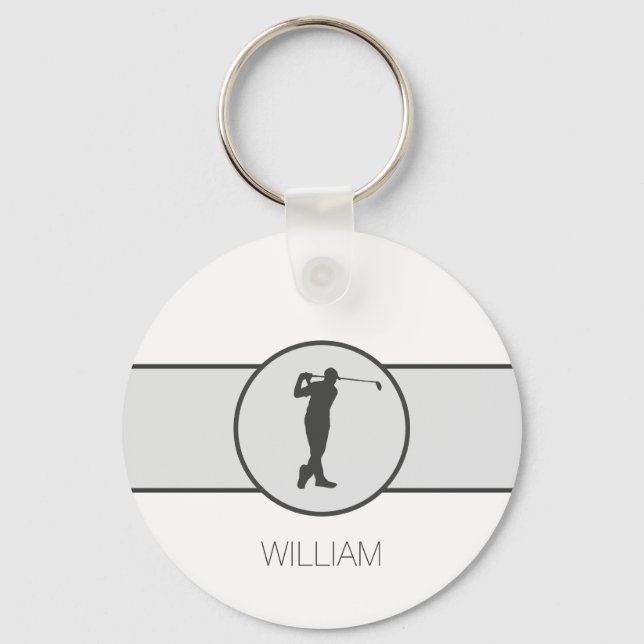 Personalized Custom Name Golfer Gifts Keychain (Front)