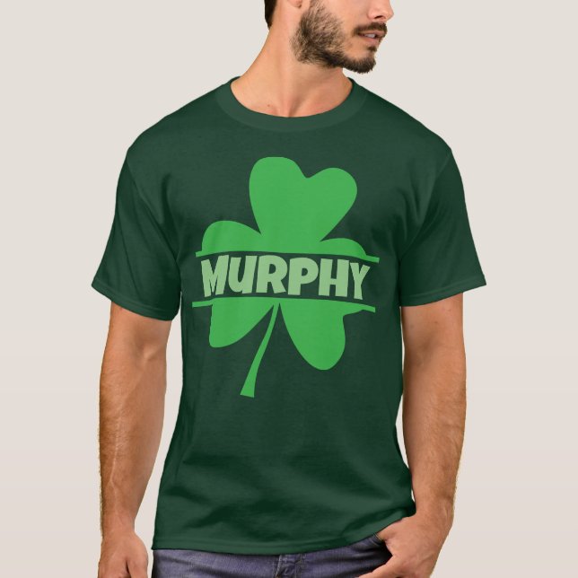 Personalized, Custom Name, Green Shamrock T-Shirt (Front)