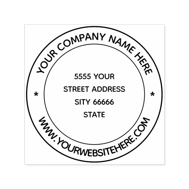 Personalized Custom Name Info Address Round Stamp (Design)