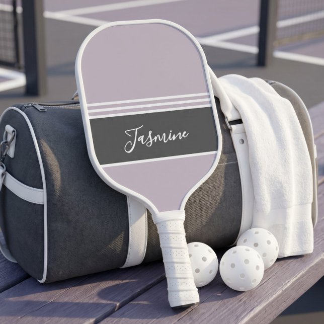 Personalized Custom Name Lavender Lilac Grey Pickleball Paddle (Creator Uploaded)