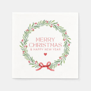 Personalized Custom Name Merry Christmas Happy New Napkin