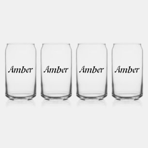 Personalized Custom Name Minimal monogram Stylish Can Glass