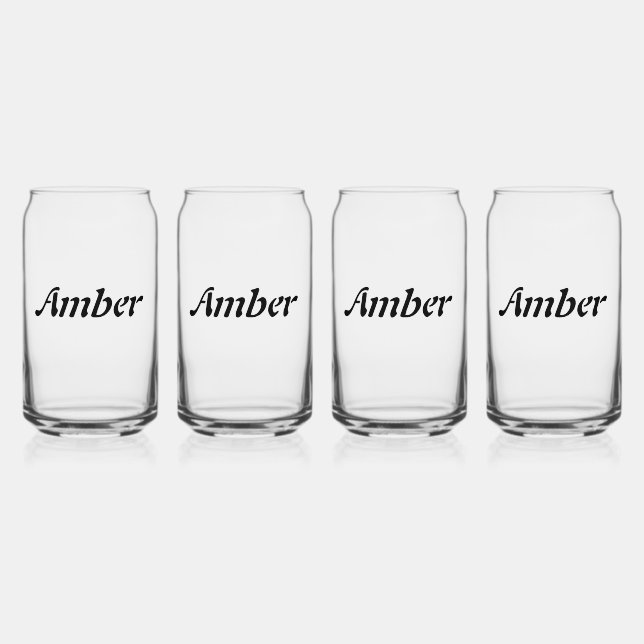 Personalized Custom Name Minimal monogram Stylish Can Glass (Front)