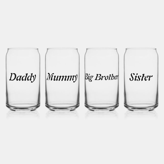 Personalized Custom Name Minimal monogram Stylish Can Glass (Front)