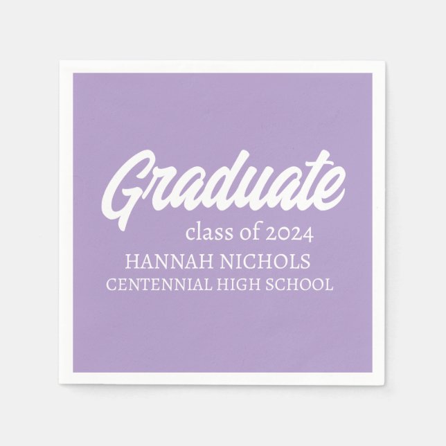 Personalized Custom Name Modern Script Graduation  Napkin (Front)