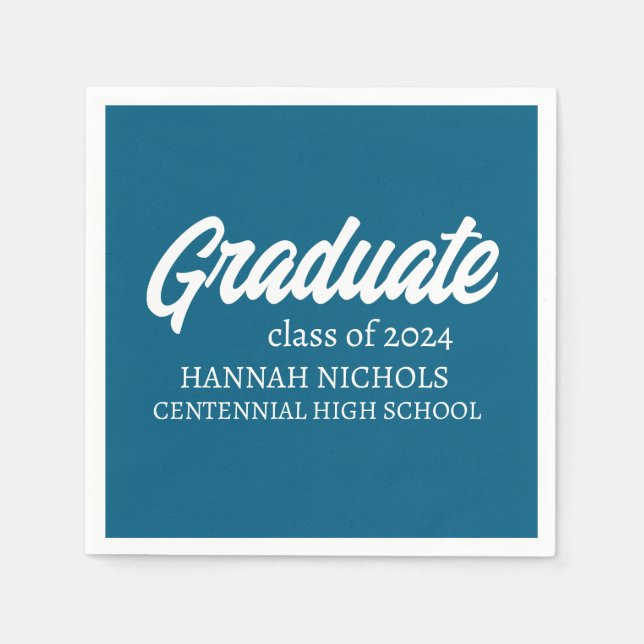 Personalized Custom Name Modern Simple Graduate. Napkin (Front)