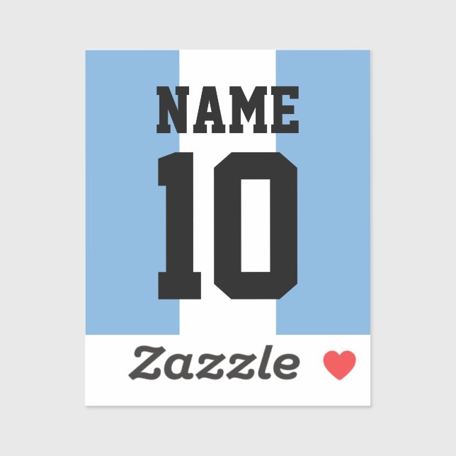 Personalized custom name & number Argentina Flag (Sheet)