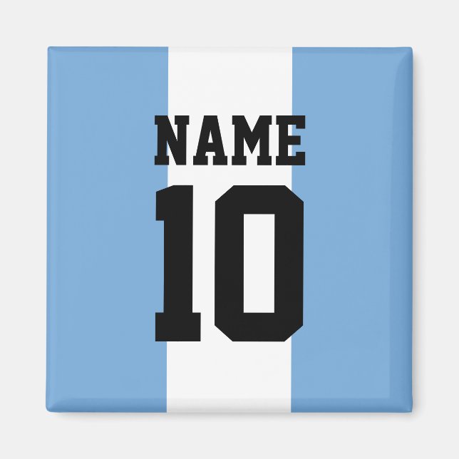 Personalized custom name & number Argentina Flag Magnet (Front)