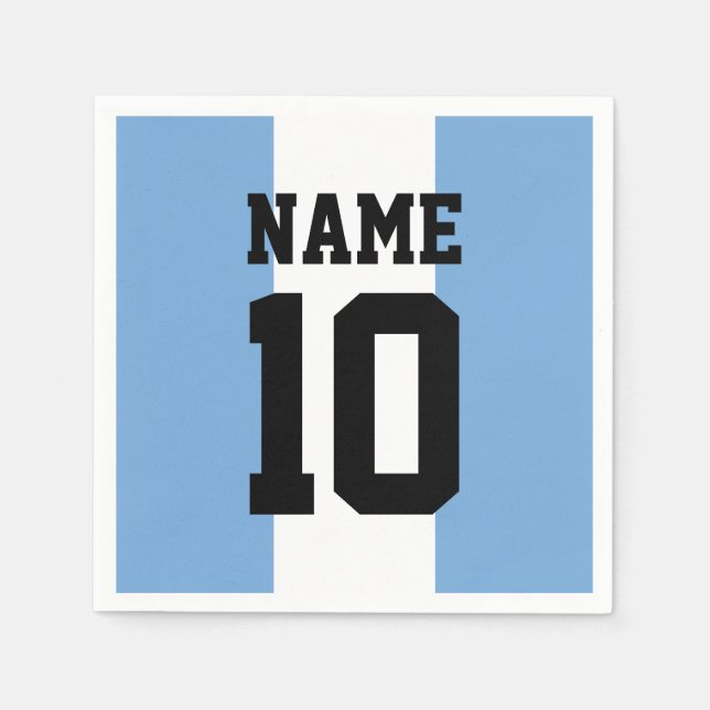 Personalized custom name & number Argentina Flag Napkin (Front)