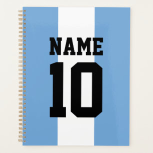 Personalized custom name & number Argentina Flag Planner