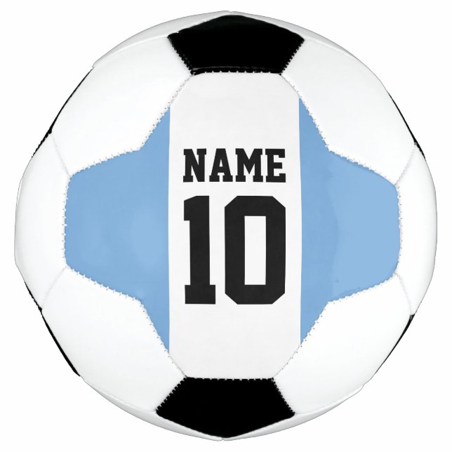 Personalized custom name & number Argentina Flag Soccer Ball (Front)