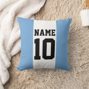 Personalized custom name & number Argentina Flag Throw Pillow