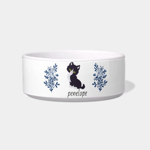Personalized Custom Name Pet Cat Portrait Food Bowl