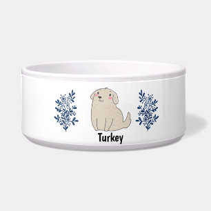 Personalized Custom Name Pet Portrait Food Bowl