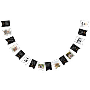 Personalized Custom Name Photo Stylish Modern. Bunting Flags