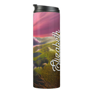 Personalized Custom Name Pink Luminous Sunrise Thermal Tumbler