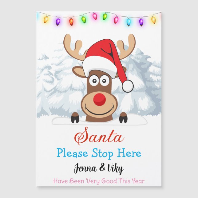 Personalized Custom Name - Santa Please Stop Here  (Front)