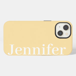 Personalized Custom Name Simple Elegant Beige iPhone 13 Case