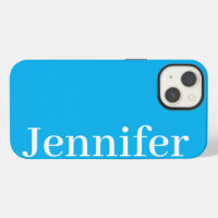 Personalized Custom Name Simple Elegant Ocean Blue