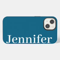 Personalized Custom Name Simple Elegant Ocean Blue