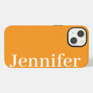 Personalized Custom Name Simple Elegant Orange iPhone 13 Case