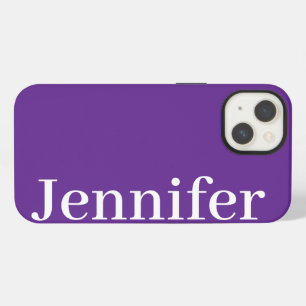 Personalized Custom Name Simple Elegant Purple iPhone 13 Case