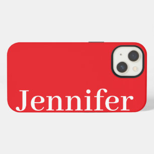 Personalized Custom Name Simple Elegant Red Colour iPhone 13 Case