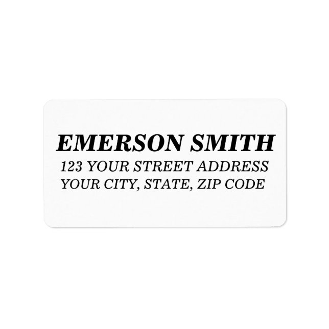 Personalized Custom Name Simple Modern Address  Label (Front)