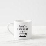 Personalized custom name small espresso cup mug<br><div class="desc">Personalized custom name small espresso cup mug. Add your own name or text. Funny little mug for men and women. Classy Birthday or Christmas gift idea for him or her. Make one for friends, family, co worker, colleague, boss, coffee lover, mom, dad, employee, teacher, coach etc. Customizable colours. Handy for...</div>