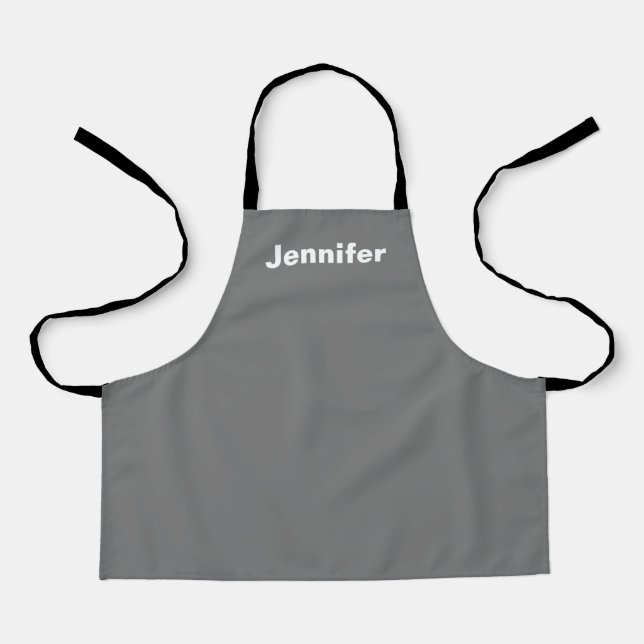 Personalized Custom Name Solid Colour  Apron (Front)