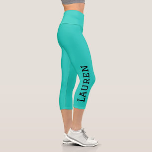 Personalized Custom Name Solid Colour Capri Leggings
