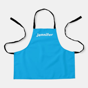 Personalized Custom Name Solid Colour Sky Blue Apron