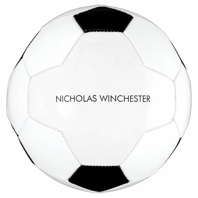 Personalized custom name sports team minimalist soccer ball (Front)