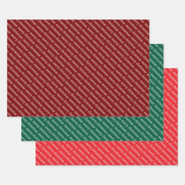 Personalized Custom Name Stylish Merry Christmas. Wrapping Paper Sheet (Set)