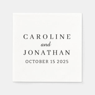 Personalized Custom Name Stylish Minimal Wedding Napkin