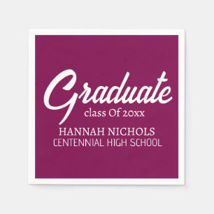 Personalized Custom Name Stylish Modern Graduation Napkin