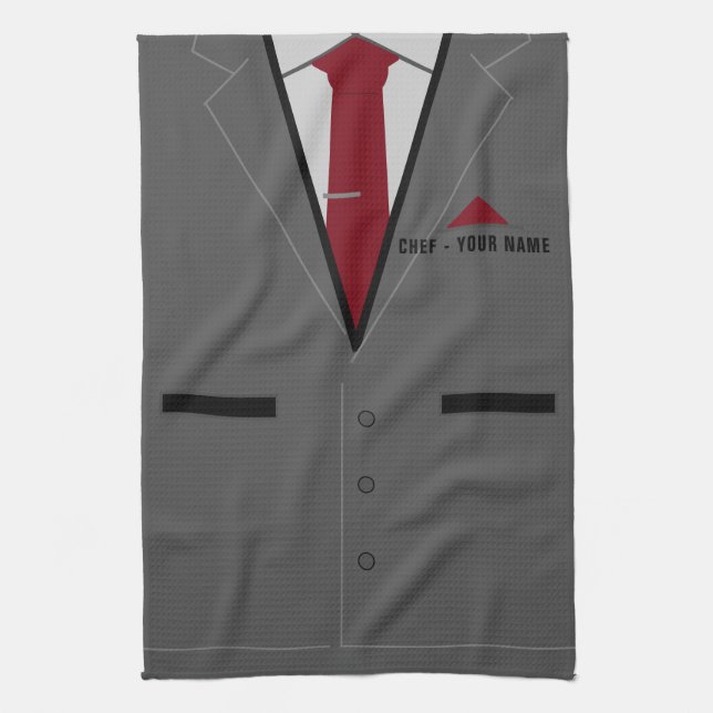 Personalized Custom Name Text Kitchen Towel (Vertical)