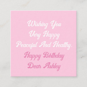 Personalized Custom Name Text Photo Happy Birthday Enclosure Card
