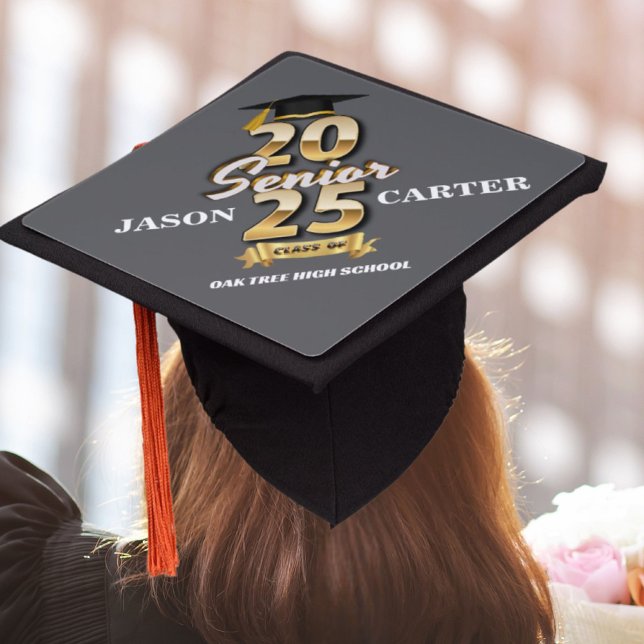 Personalized Custom Names Graduate Class of 2025 Graduation Cap Topper (Creator Uploaded)