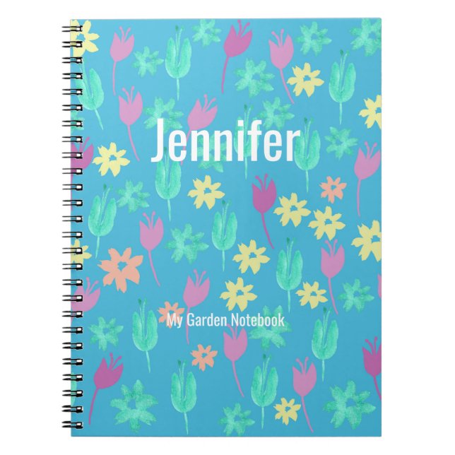 Personalized Custom Notebook Tulips Multicolored (Front)