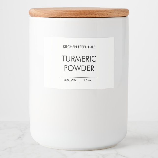 Personalized Custom Organization Storage Product Food Label (Front)