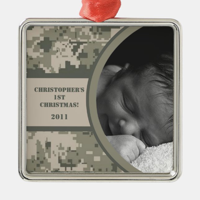 Personalized Custom Ornament ARMY ACU Camoflauge (Front)