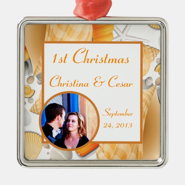 Personalized Custom Ornament Assorted Seashells Or (Front)