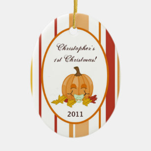 Personalized Custom Ornament Autumn Fall Pumpkin