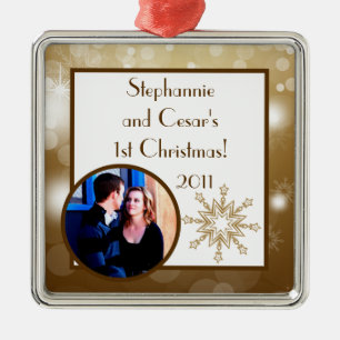 Personalized Custom Ornament Christmas Copper Blur