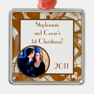 Personalized Custom Ornament Damask Autumn