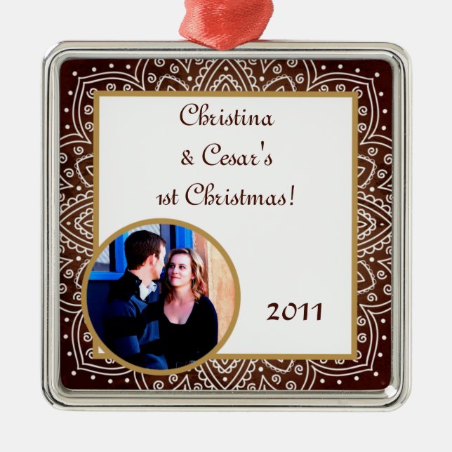 Personalized Custom Ornament Deep Moroccan Brown (Front)