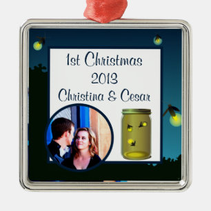 Personalized Custom Ornament Fireflies and Mason